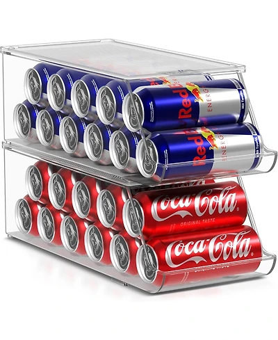 Sorbus Skinny Soda Can Organizer for Refrigerator - Slim Can Holder Drink Dispenser for Fridge