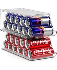 Sorbus Skinny Soda Can Organizer for Refrigerator - Slim Can Holder Drink Dispenser for Fridge