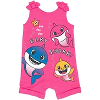 Baby Shark Girls Pinkfong Snap Romper and Headband