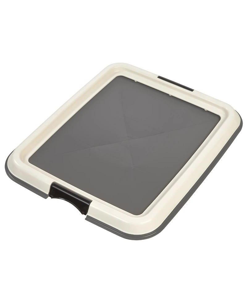 Iris Usa Pad Holder, Fits 17"x17" or Larger, Small, Puppy Dog Pad Hoder, Secured Latches, Non-Skid Rubber Feet, High Polish Finish for Easy Cleaning,