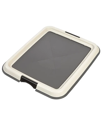 Iris Usa Pad Holder, Fits 17"x17" or Larger, Small, Puppy Dog Pad Hoder, Secured Latches, Non-Skid Rubber Feet, High Polish Finish for Easy Cleaning,