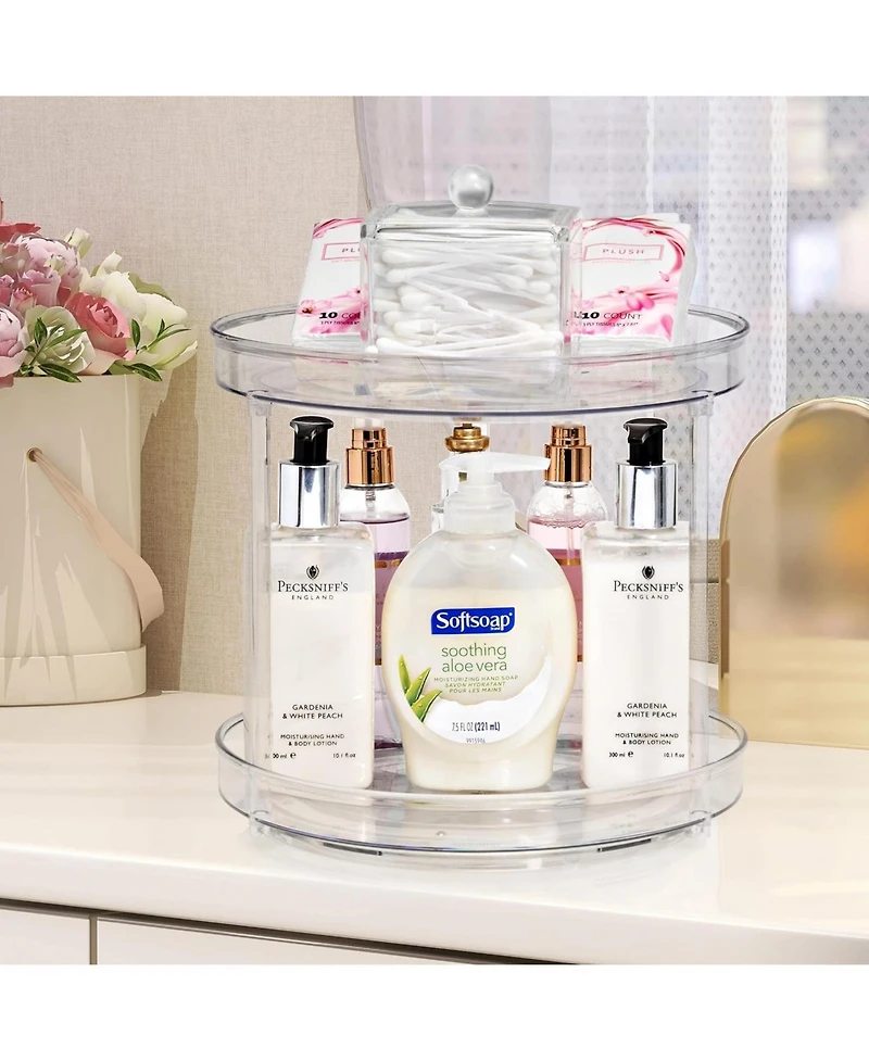 Sorbus Lazy Susan Organizer Set - for Fridge, Pantry, Cabinet, Table, Makeup, Set Includes 1 Tall Lazy Susan, 1 Two Tier