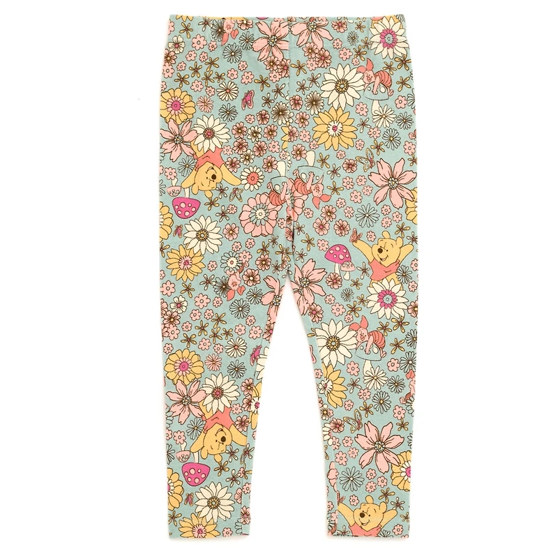Disney Little Girls Junior Floral Sweatshirt and Leggings Outfit Set to (12 Months - 14-16)