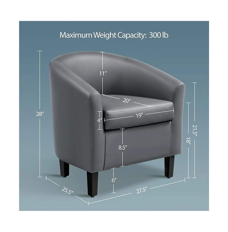 Yaheetech Faux Leather Accent Chair Gray