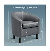 Yaheetech Faux Leather Accent Chair Gray