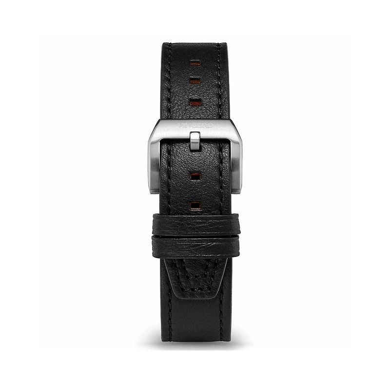 Vincero Gun Metal 22mm Full-Grain Ecco Leather Watch Strap with Quick-Release Pin Buckle