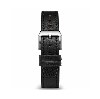 Vincero Gun Metal 22mm Full-Grain Ecco Leather Watch Strap with Quick-Release Pin Buckle