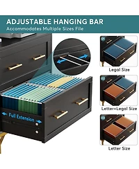 Tribesigns 2 Drawer File Cabinet, Modern Lateral Filing Cabinet for Letter/Legal/A4 Size, Large Storage Cabinets Printer Stand with