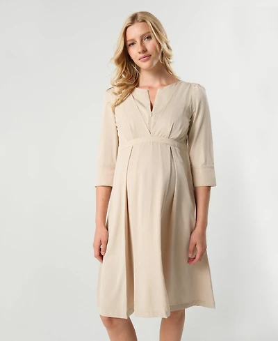 Marion Maternity Empire Waist Nursing Midi Tea Dress Tencel (Regular & Petite)