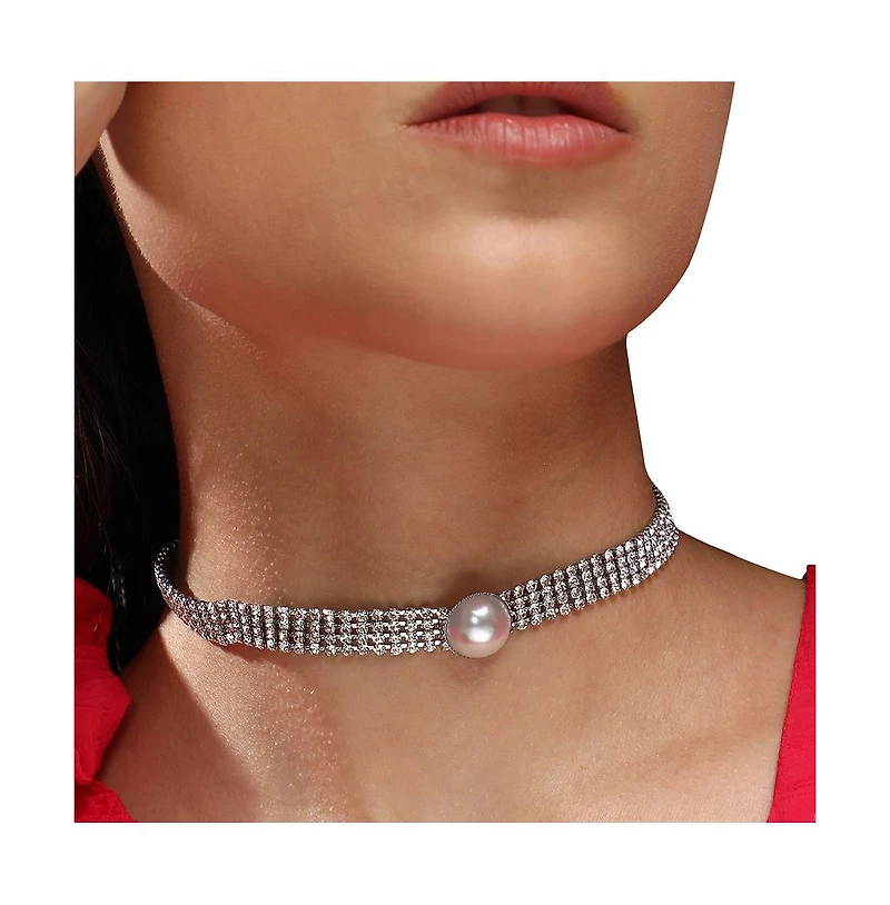 Sohi Women's Bling Choker Necklace