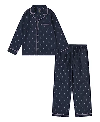 Polo Ralph Lauren Girls 7-16 2-Piece Woven Long Sleeve Shirt and Pant Pajama Set
