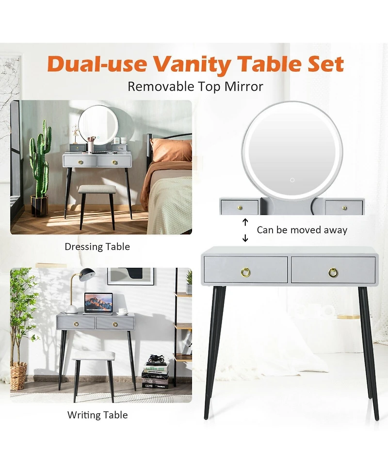 Sugift Vanity Table Set with Mirror