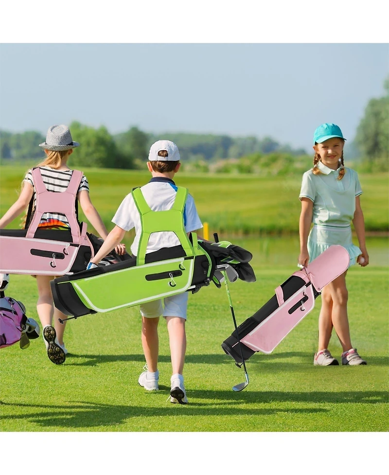 Vebreda Junior Complete Golf Club Set with Stand Bag Rain Hood-Pink