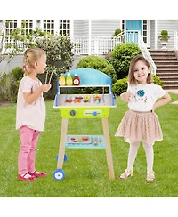 Gymax Kid's Pretend Barbecue Grill Play Set Toy Bbq Cooking Playset with Accessories