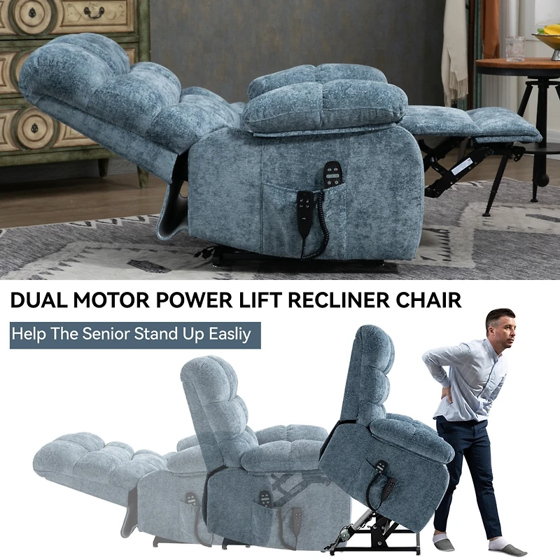 Mondawe Lift Recliner Chair Heat Massage Dual Motor Infinite