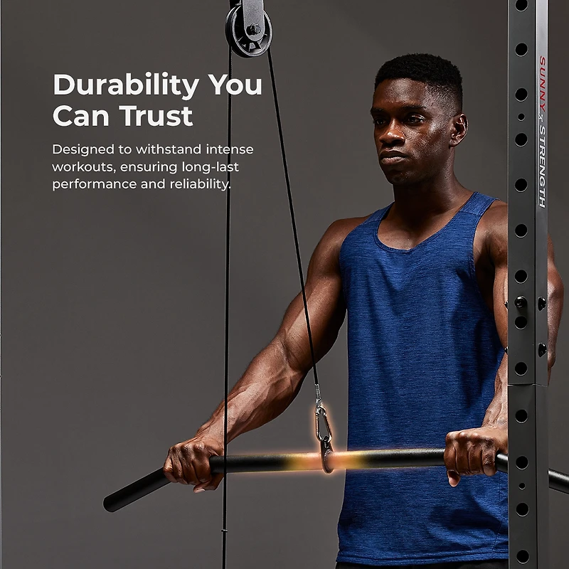 Sunny & Health Fitness Lat Pulldown Bar Attachment for Pulley Cable Machine, Up to 300LBs Support