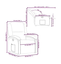 vidaXL Recliner Chair Black Real Leather