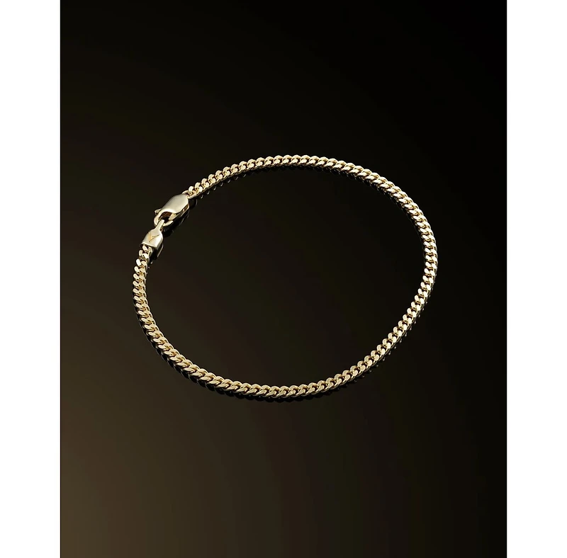 Vincero Men's 3mm Curb Chain Bracelet in 14k Gold-Plated Sterling Silver 8"