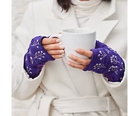 Feelgoodz Women s Artisan Crafted Fleece Lined Winter Berry Fingerless Jersey Gloves
