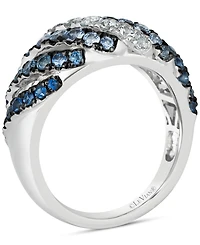 Le Vian Blue Ombre Sapphire (1 ct. t.w.) & White Sapphire (1/3 ct. t.w.) Diagonal Ring in 14k White Gold