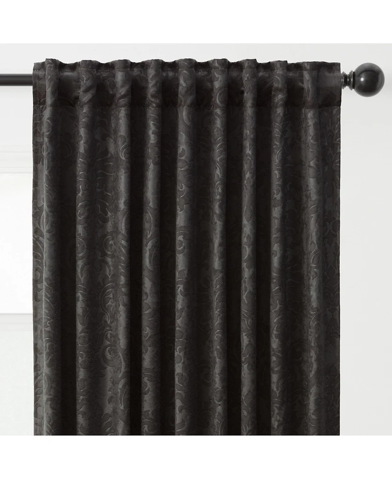Chanasya Premium 2-Panel Embellish Embossed Blackout Curtains - 3-in-1 Back Tab, Rod Pocket, Ring Tab for Windows Living Room Bedroom