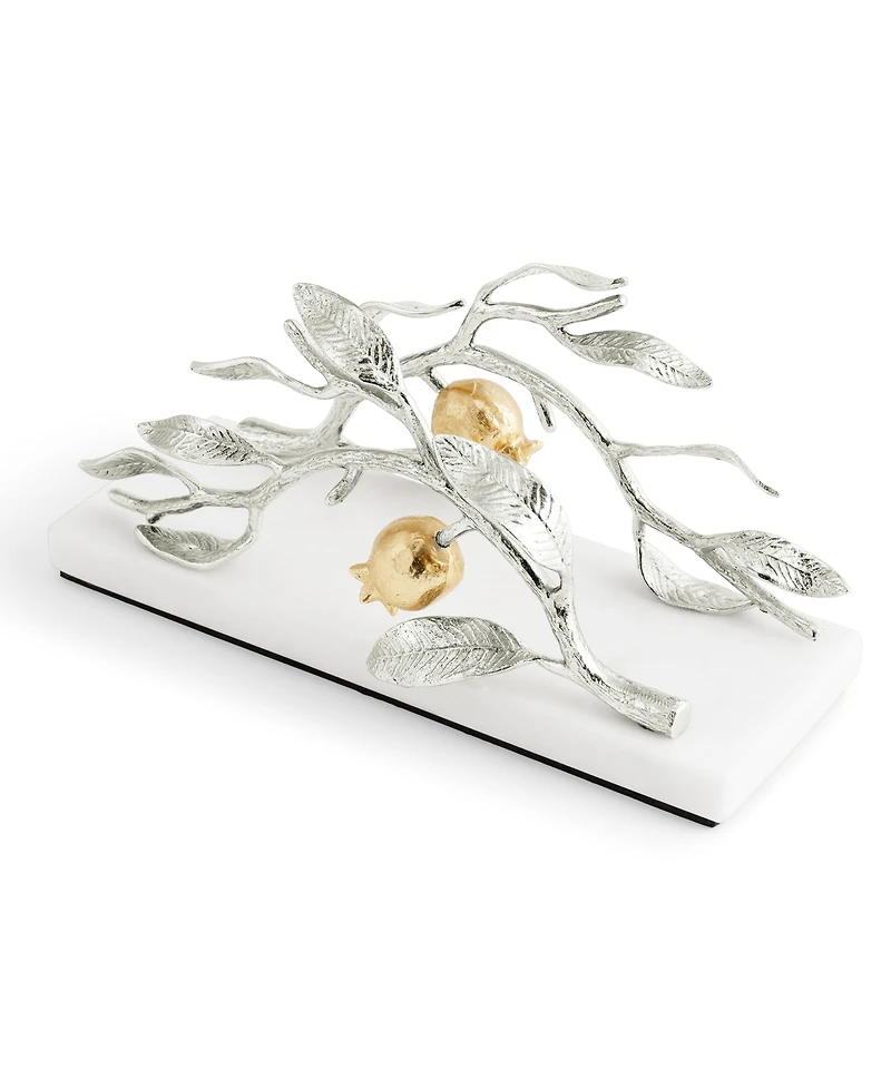Michael Aram Pomegranate Silver and Gold Vertical Napkin Holder, 8" x 4"