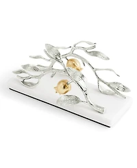 Michael Aram Pomegranate Silver and Gold Vertical Napkin Holder, 8" x 4"