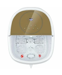 Skonyon Foot Spa Bath Massager with 3-Angle Shower and Motorized Rollers-Coffee