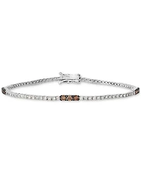 Le Vian Nude Diamond & Chocolate Diamond Station Tennis Bracelet (1-5/8 ct. t.w.) in 14k White Gold
