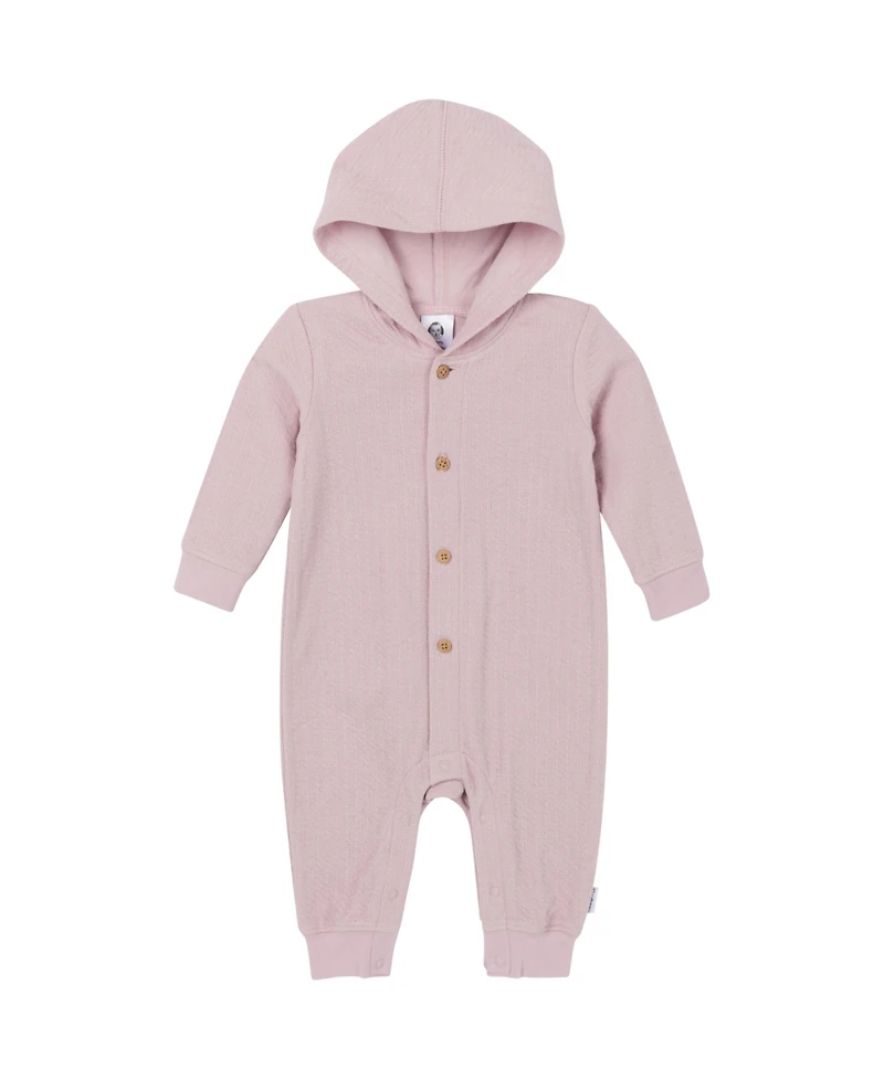 Gerber Baby Girls Hooded Long Sleeve Romper