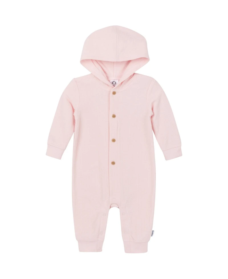 Gerber Baby Girls Hooded Long Sleeve Romper