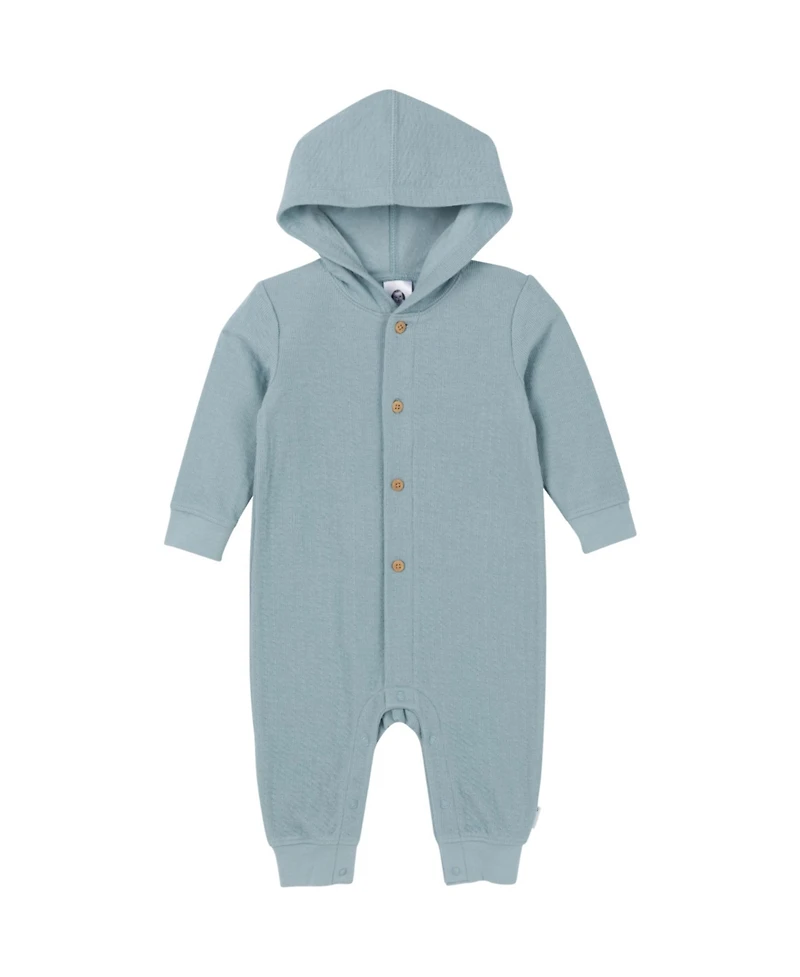 Gerber Baby Boys Hooded Long Sleeve Romper