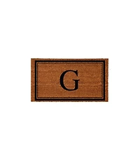 Evergreen Monogram Indoor Outdoor 100% Natural Coir Doormat 28" x 16" | Letter "G"