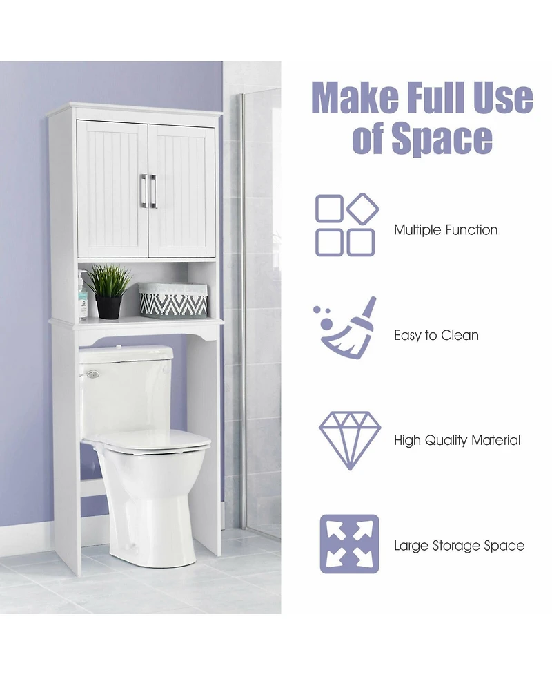 Over Toilet Space Saver Bathroom Organizer with Storage Cabinet