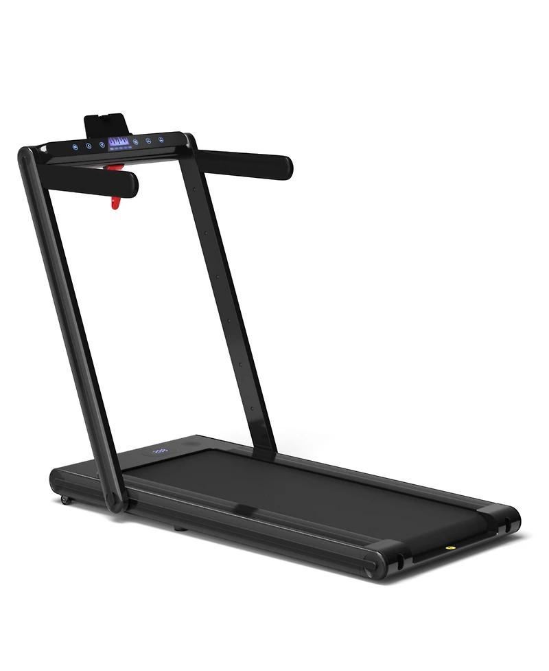 Skonyon 2-in-1 Folding Treadmill with Dual Led Display-Black