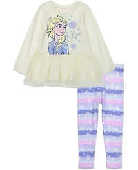 Frozen Big Girls Peplum T-Shirt and Leggings Outfit Set
