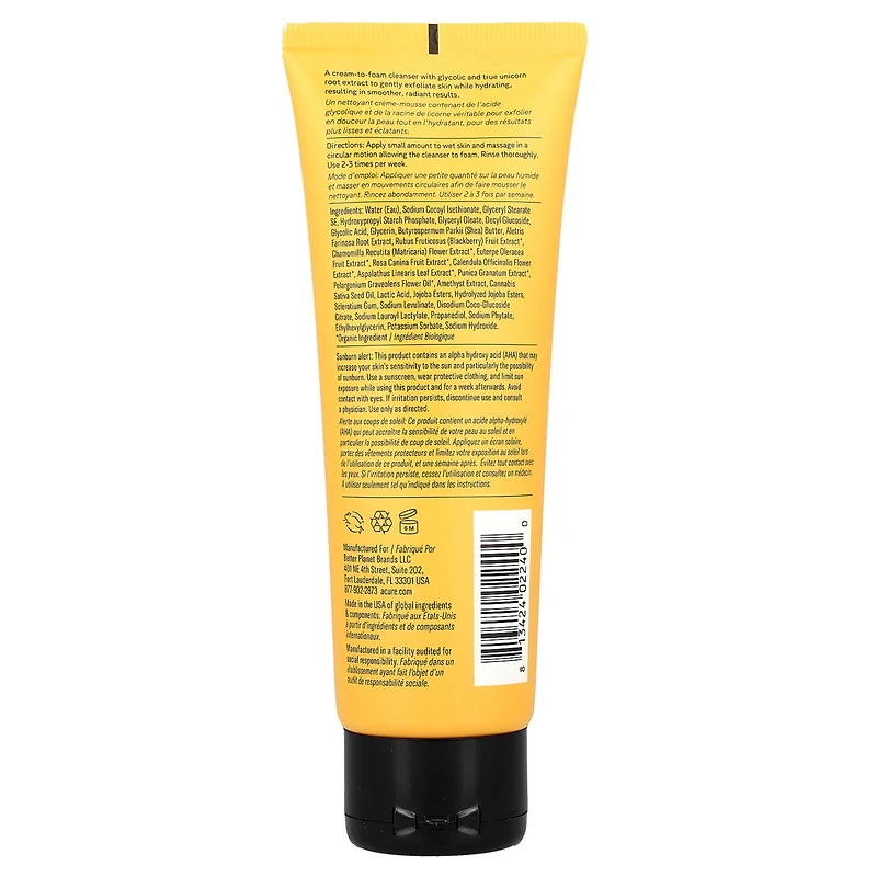 Acure Resurfacing 1% Glycolic & Unicorn Root Cleanser
