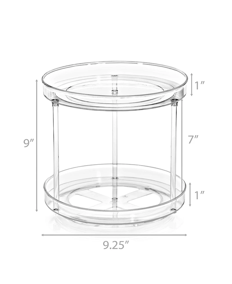 Sorbus 9 Inch 2 Tier Clear Acrylic Lazy Susan - Fridge, Pantry, Cabinet, Table, Bathroom and more