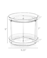 Sorbus 9 Inch 2 Tier Clear Acrylic Lazy Susan - Fridge, Pantry, Cabinet, Table, Bathroom and more