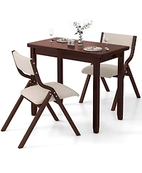 Kitchen Table Set for 2 with Expandable Dining Upholstered Folding Chairs