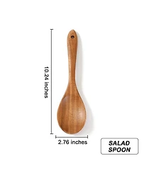 Sugift 9-Piece Natural Teak Wooden Kitchen Utensils Set