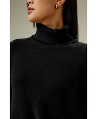 Lilysilk Women's Cashmere Detachable Turtleneck Pullover Sweater