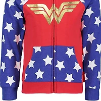 Justice League Toddler Girls Wonder Woman French Terry Zip Up Costume Hoodie