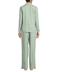 Lands' End Women's Shadow Stripe 2 Piece Pajama Set - Top and Pants