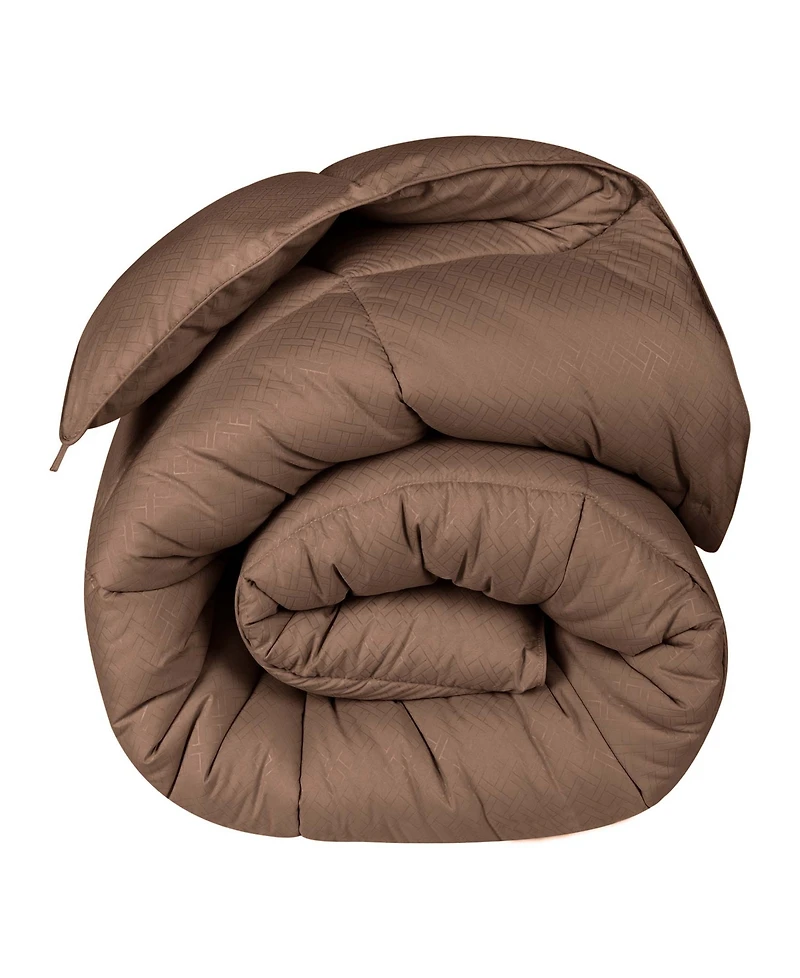 Superior Monochrome Basketweave Plush Microfiber Down Alternative Comforter