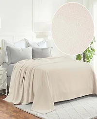 Superior Nobel Cotton Jacquard Dobby Weave Textured Chevron Lightweight Woven Blanket