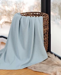 Superior Nobel Cotton Jacquard Dobby Weave Textured Chevron Lightweight Woven Throw, 50" x 60"