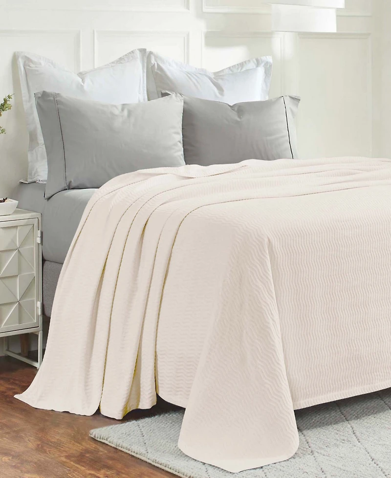 Superior Jena Cotton Textured Chevron Lightweight Woven Blanket