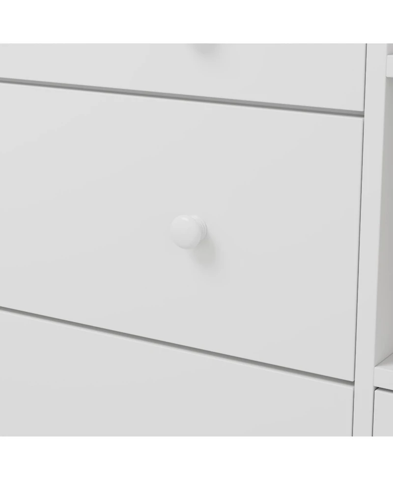 Famapy 5-Drawers White Wood Kids Changing Table Dresser Chest of Drawers