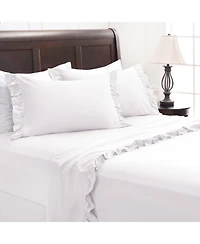 Chanasya Premium Ruffle Sheet Set - Shabby Chic Double Brushed Soft Ruffled Hem Solid Microfiber Sheet Set